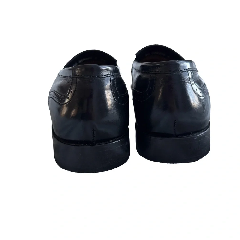 FLORSHEIM Loafer Shoes Men’s 10 D Tasseled Fringe Brogue Black Leather Dress